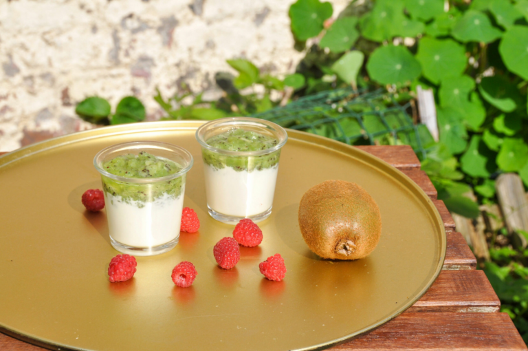 Les verrines mascarpone kiwi – spiruline