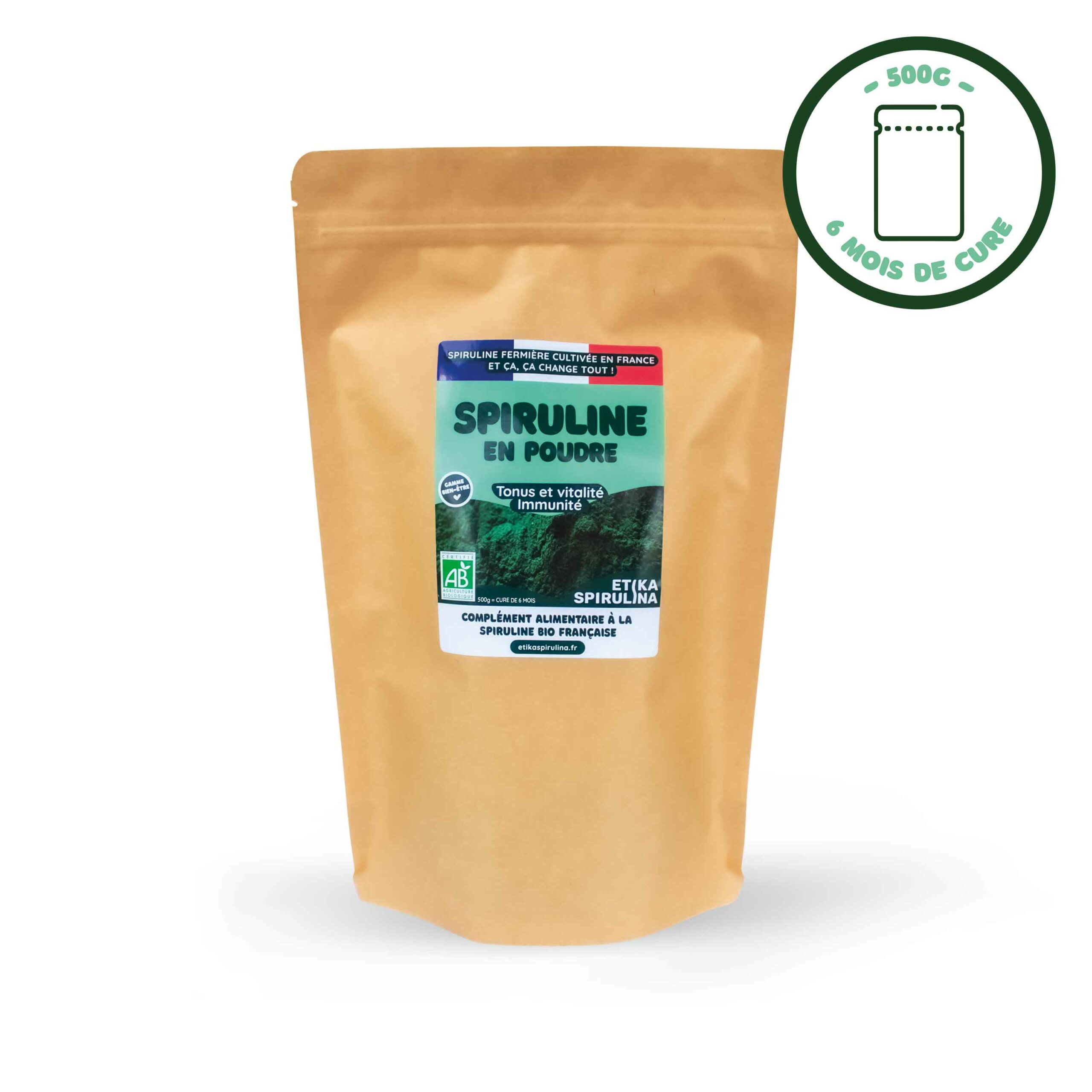 Spiruline bio en poudre cure 6 mois