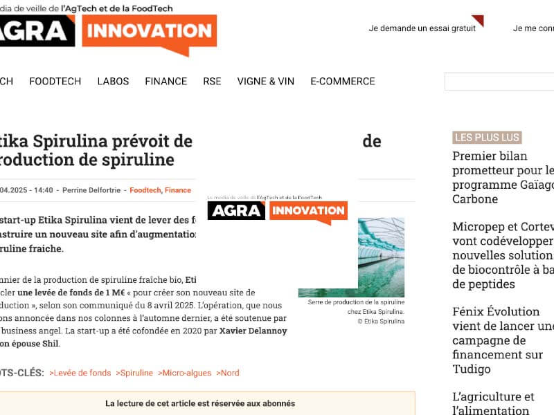 Article d'Agra innovation – 9 avril 2025