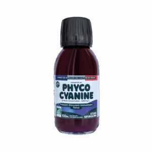 Packshot du flacon de phycocyanine liquide bio Etika Spirulina