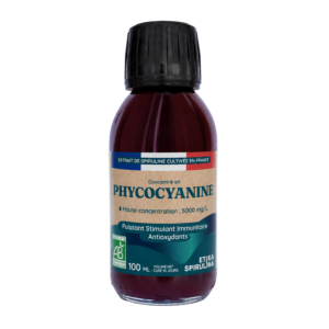 Flacon de phycocyanine liquide bio Etika Spirulina