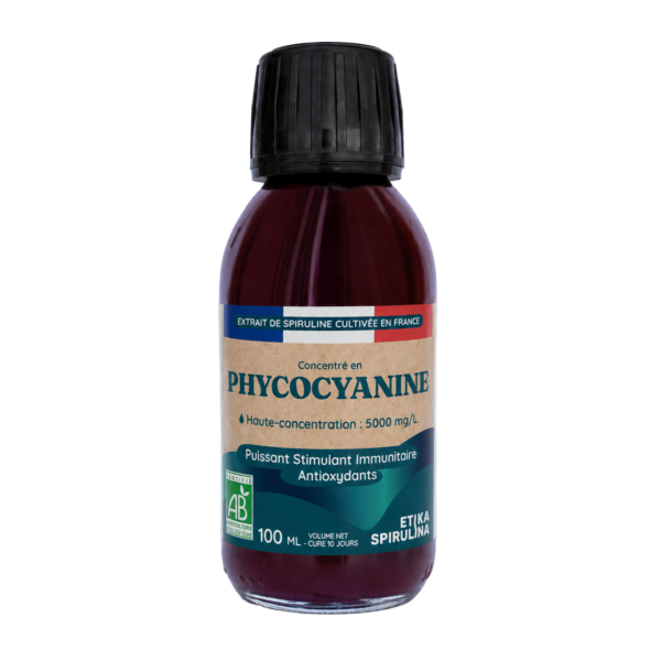 Flacon de phycocyanine liquide bio Etika Spirulina